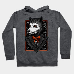 Big Bad Wolf Suit Black Orange Hoodie